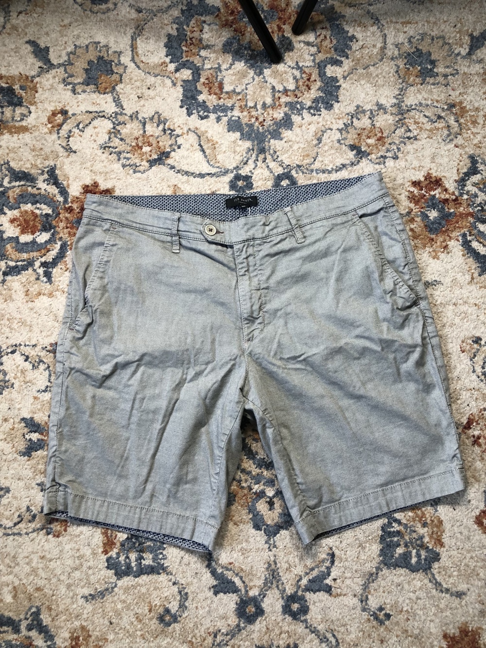 Ted Baker Shorts Mens 36R Chino Stretch Flat Front Summer Casual Cotton Blend
